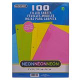 Paq. de 100 feuilles mobiles néon - 0