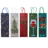 Christmas-Wine Gift Bags, with glitter