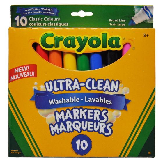 Crayola 10Pk Ultra Clean Broad Line