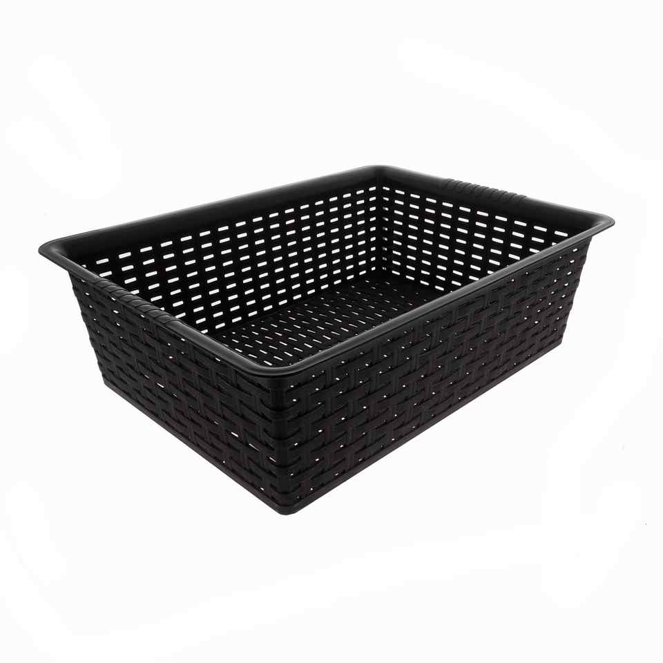 Panier rectangulaire en plastique tressé (Couleurs assorties)