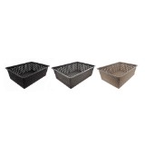 Panier rectangulaire en plastique tressé (Couleurs assorties) - 1