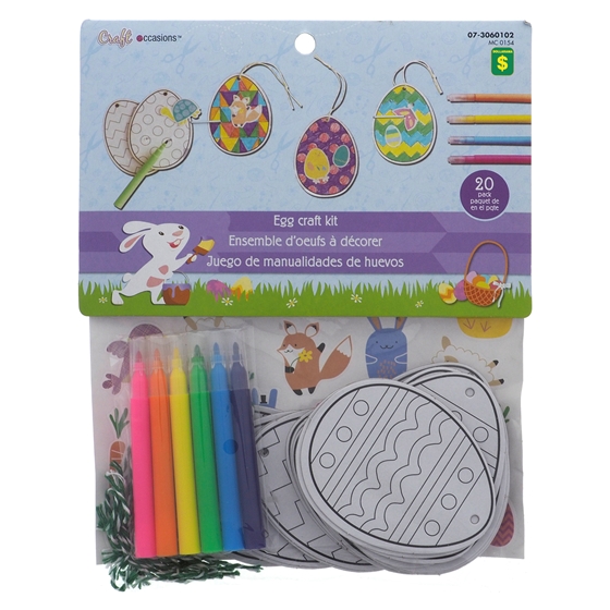 Paq. de 20 oeufs de Pâques en carton à colorer