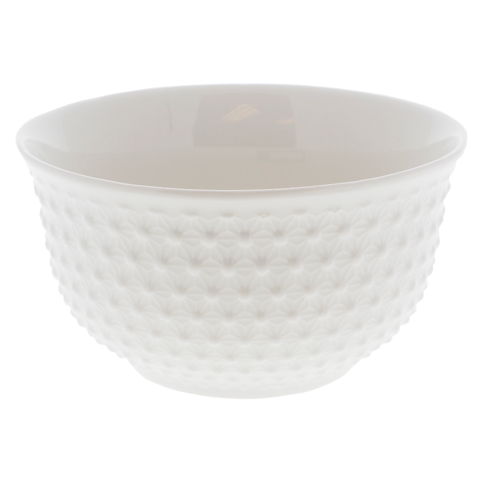 Floral Embossed White Bowl (Assorted Designs)