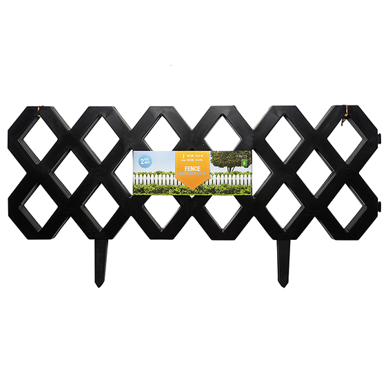 2Pk Lattice Garden Fence in Black and White