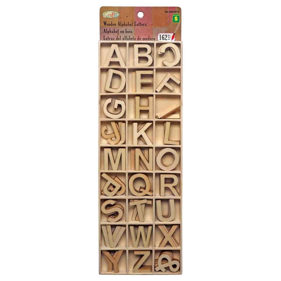 162 Lettres de l'alphabet en bois