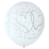 8PK Wedding Printed Balloons with Ribbons (Assorted Designs) - 1