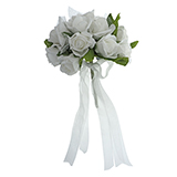 Bouquet de mariage avec fleurs en mousse et ruban