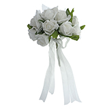 Bouquet de mariage avec fleurs en mousse et ruban - 0