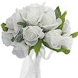 Bouquet de mariage avec fleurs en mousse et ruban - 1