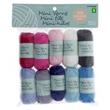 10PK Mini Coloured Cotton and Acrylic Yarn