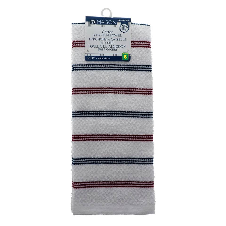 Torchon vaisselle en coton (Motifs et couleurs assortis)