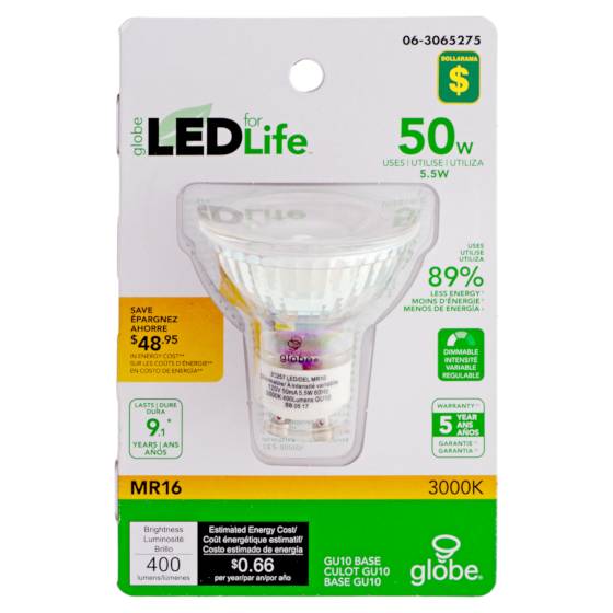 Ampoule à DEL MR16 50W 3000K