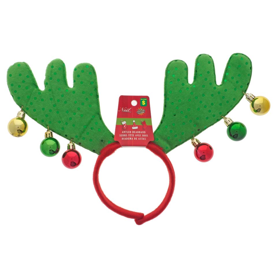 Christmas-antler headband w/6 metal balls