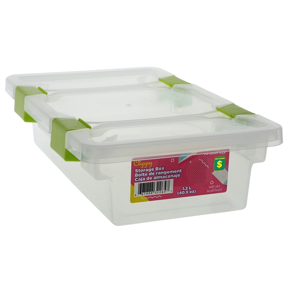 1.2L Storage box with clips on lid