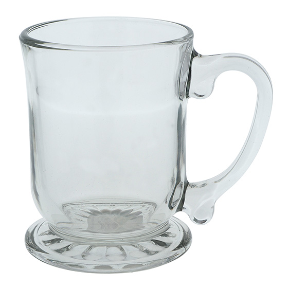 Glass Coffee Mug with Thick Round Base