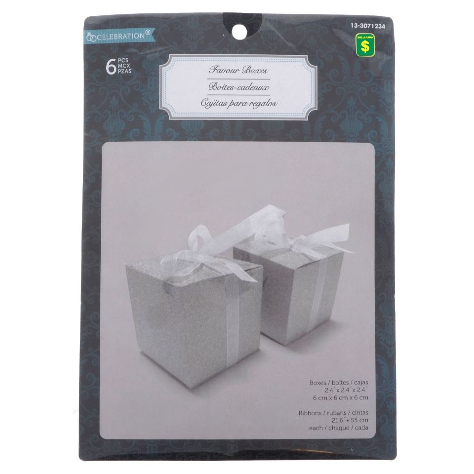 6PK Wedding Embedded Glitter Favour Box