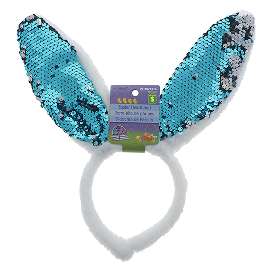 Easter Plush Headband with Sequin Ears