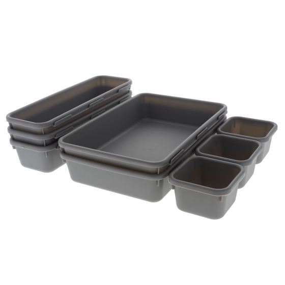 8Pk Interlocking Drawer Organizers - Assorted Sizes