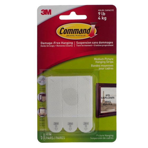 3 Pairs Medium Picture Strips - Command