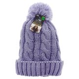 Kids Knitted Tuque with PomPom and Sherpa Lining - 0