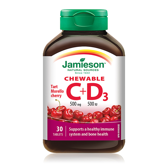 Chewable Cherry Flavour Vitamin C + D3