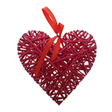 Valentine Hanging Wicker Heart