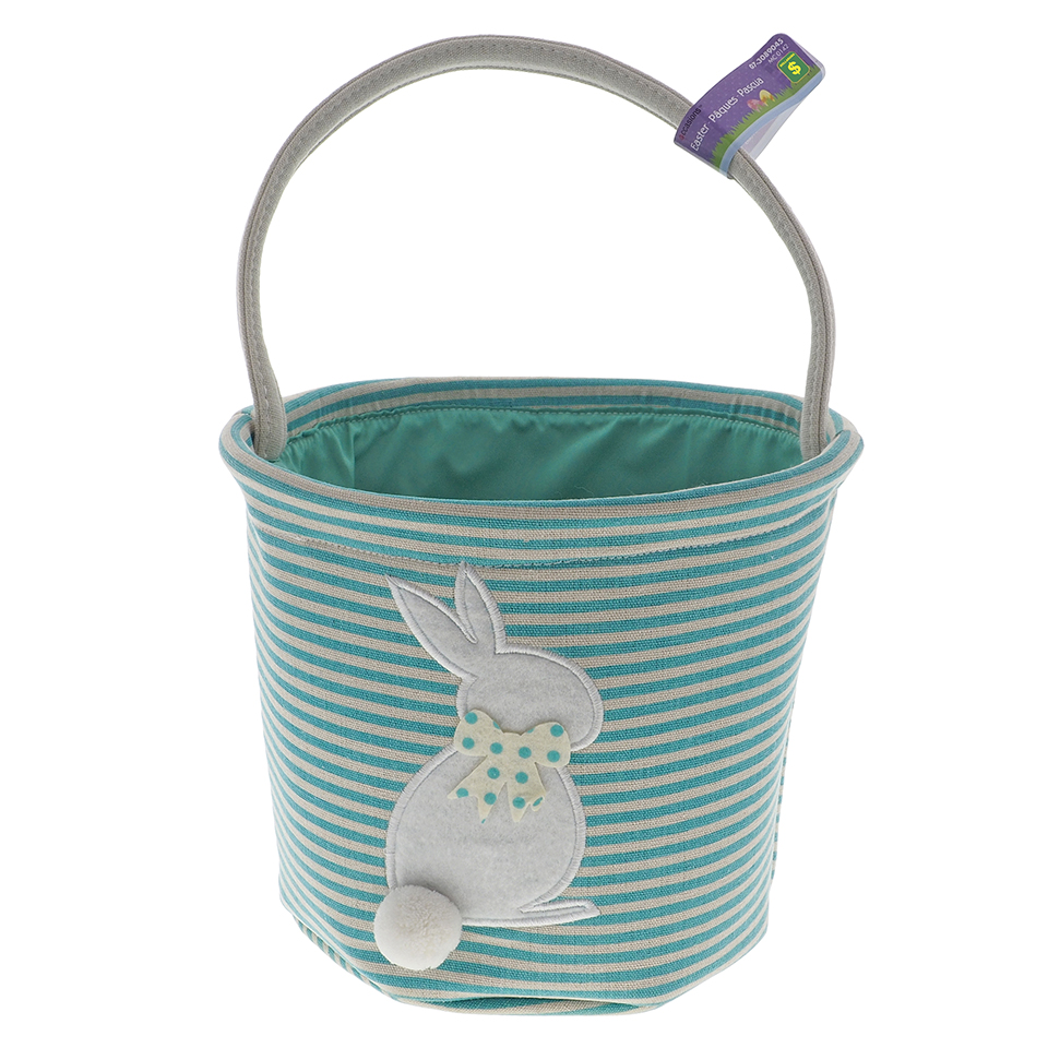Panier de jute de Pâques avec lapin brodé (couleurs assorties)