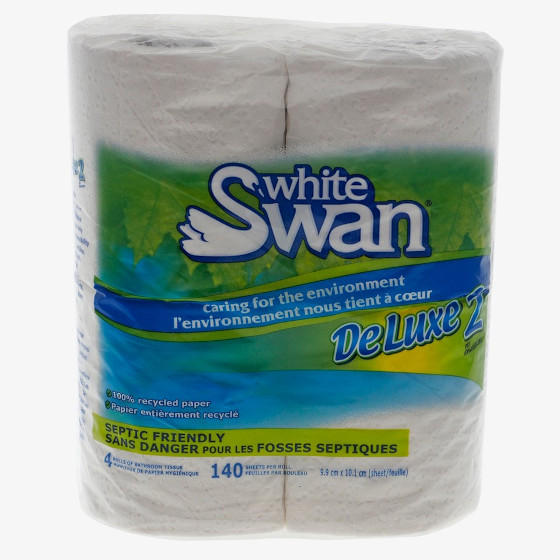 4 Rolls of White Swan Bathroom Tissue