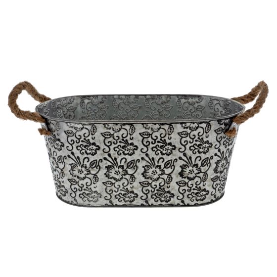 Oval Shape Flower Pot with Jude Handles