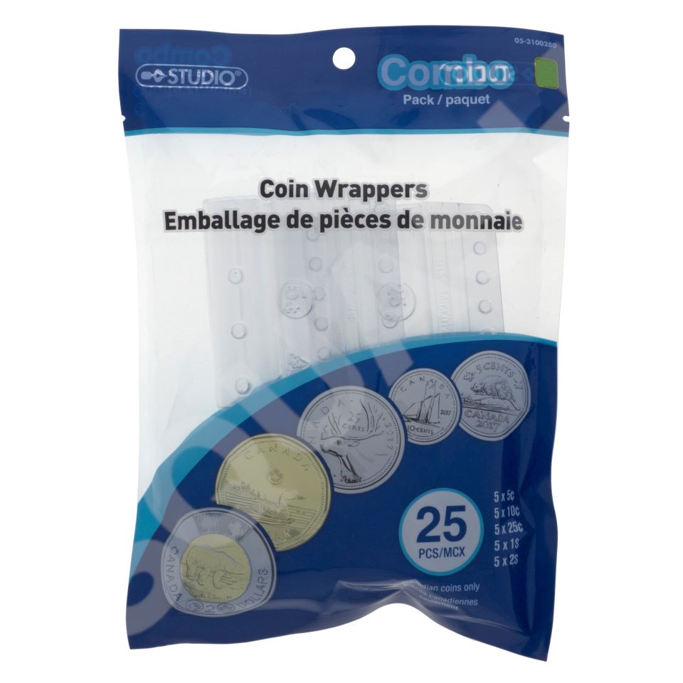 25Pk Plastic Coin Wrappers