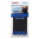 Paq. de 5 masques de protection noires jetables - 0