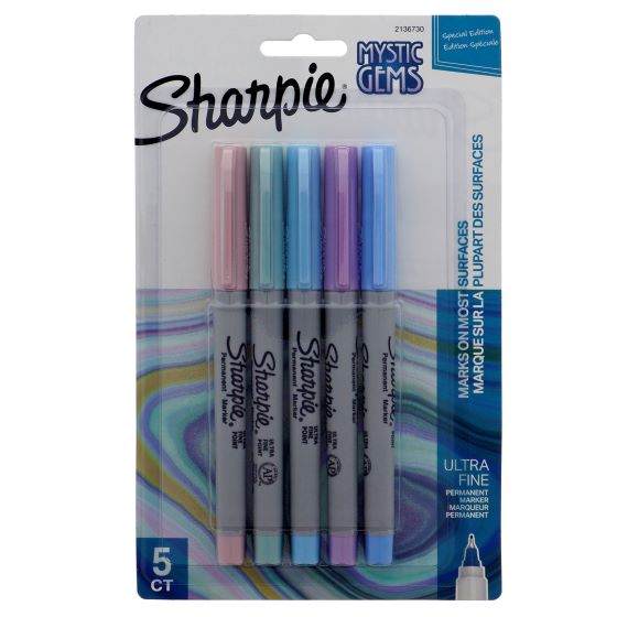 Paq de 5 marqueurs ultras fins Sharpie couleurs Mystic Gems